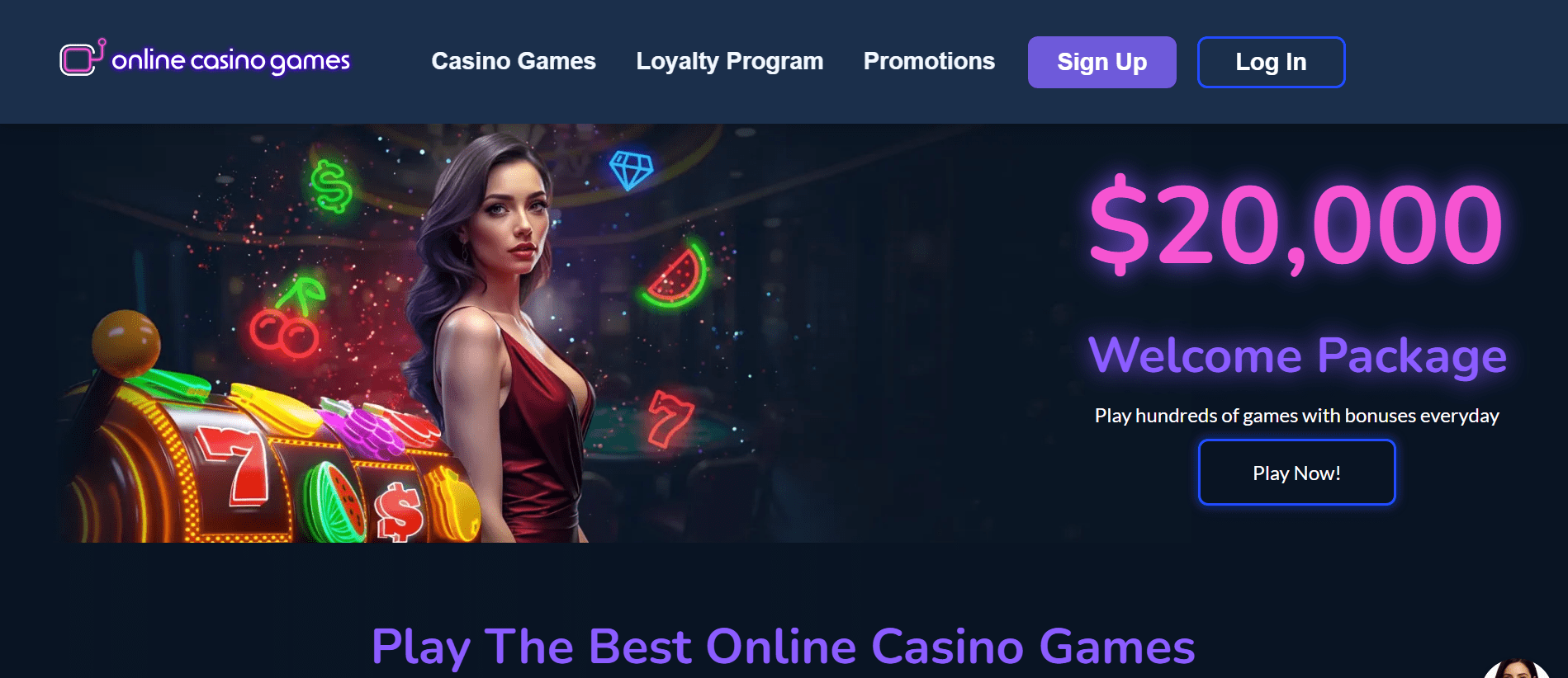 Platform view of OnlineCasinoGames casino offering thousands of real-money titles