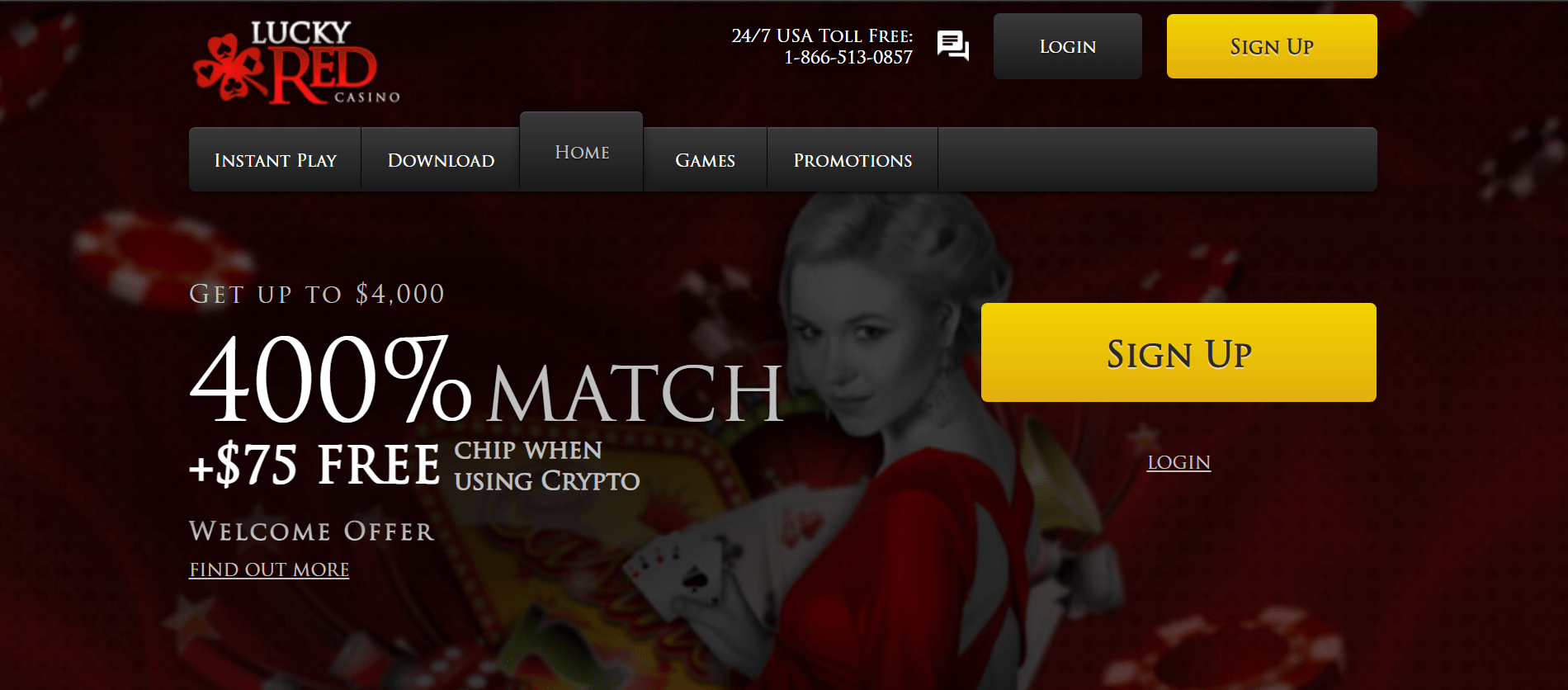 Interface view of Lucky Red casino with smooth software and steady withdrawals